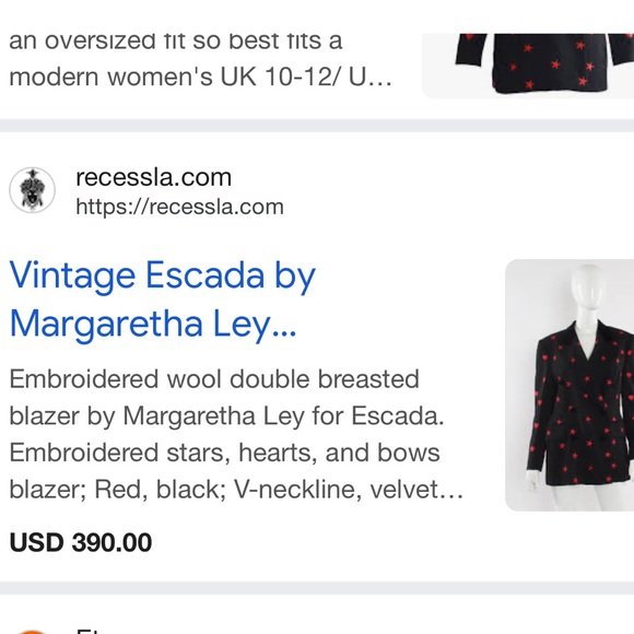 Escada Vintage Love Heart, Star & Bowtie Embroidered Women’s Black Blazer, 80s - Picture 16 of 16